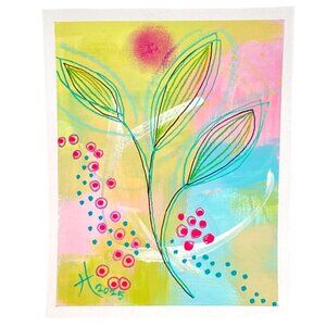 Day Dreamin Original Acrylic Painting 5x7in Frame Ready Wall or Desktop Art